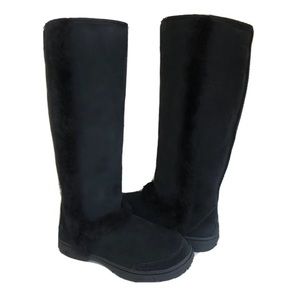 UGG SUNBURST EXTRA TALL BLACK WATER RESISTANT BOOTS size US 7